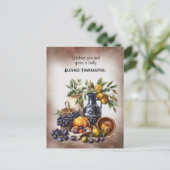 Gezegende Thanksgiving Wijn- en Fruitschalen Briefkaart (Staand voorkant)
