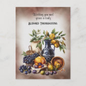Gezegende Thanksgiving Wijn- en Fruitschalen Briefkaart (Voorkant)