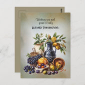 Gezegende Thanksgiving Wijn- en Fruitschalen Briefkaart (Voorkant / Achterkant)