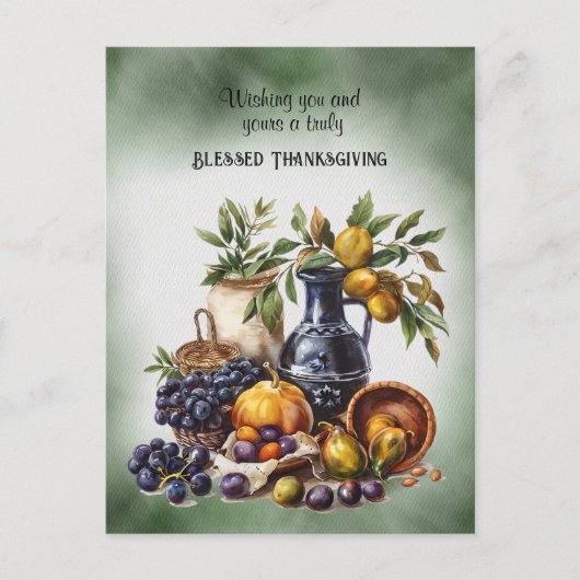 Gezegende Thanksgiving Wijn- en Fruitschalen Briefkaart (Voorkant)