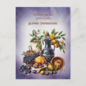 Gezegende Thanksgiving Wijn- en Fruitschalen Briefkaart (Voorkant)