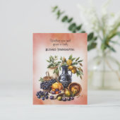 Gezegende Thanksgiving Wijn- en Fruitschalen Briefkaart (Staand voorkant)