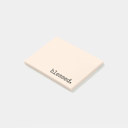 gezegende typografie crème post-it® notes (Schuin)