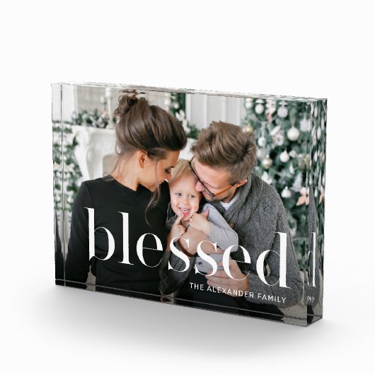 Gezegende typografie met naam fotoblok (Rechts)