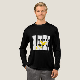 Gezegende Typografie met Vliegende Vogels – Inspir Tri-Blend Shirt