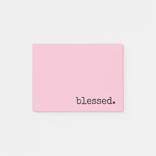 gezegende typografie pastelroze post-it® notes (Voorkant)