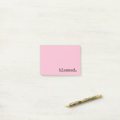 gezegende typografie pastelroze post-it® notes (Op bureau)