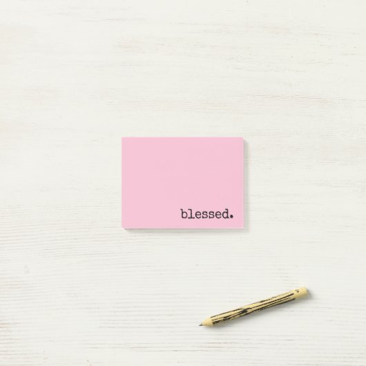 gezegende typografie pastelroze post-it® notes (Op bureau)