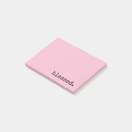 gezegende typografie pastelroze post-it® notes (Schuin)