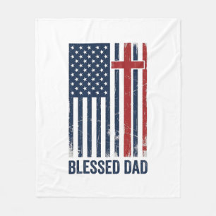 Gezegende Vader Christelijke Vlag Kruis Vintage T- Fleece Deken