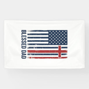 Gezegende Vader Christelijke Vlag Kruis Vintage T- Spandoek