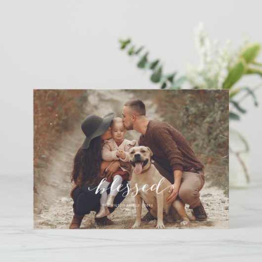 Gezegende Vakantie Kaart Wit (Staand voorkant)