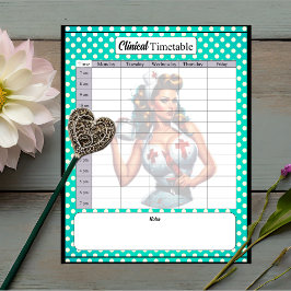 Gezegende Verpleegster Pin-up _ Klinische planning Notitieblok