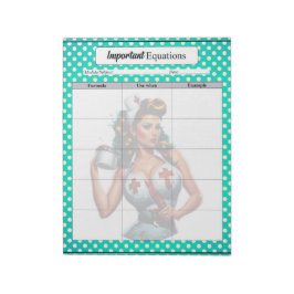 Gezegende verpleegster Pinup _ Belangrijke vergeli Notitieblok