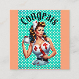 Gezegende Verpleegster Pinup Informatiekaartje