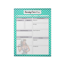 Gezegende Verpleegster Pinup_ Verpleegkundig Zorgp Notitieblok