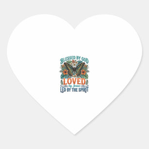 Gezegende Vlinder Christelijk T-Shirt Ontwerp_1 Hart Sticker