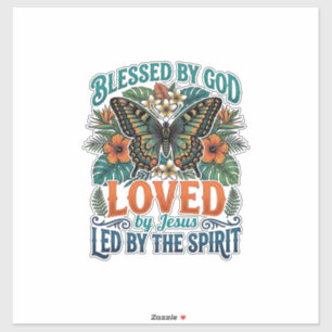 Gezegende Vlinder Christelijk T-Shirt Ontwerp_1 Sticker