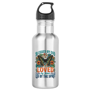 Gezegende Vlinder Christelijk T-Shirt Ontwerp_1 Waterfles