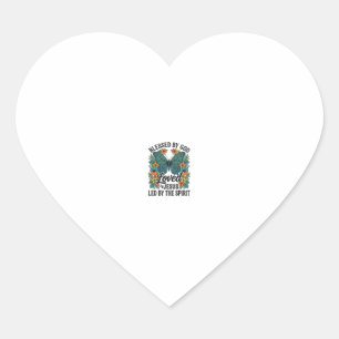 Gezegende vlinder christelijk T-shirt ontwerp (2) Hart Sticker