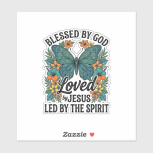 Gezegende Vlinder Christelijk T-Shirt Ontwerp (2) Sticker
