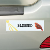 Gezegende vogel bumpersticker (Op auto)