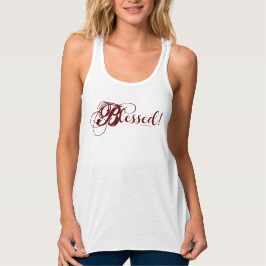 Gezegende Vrouwen Flowy Racerback Tank (Rood) (Voorkant)