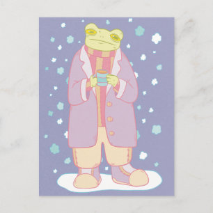 Gezegende Winter Kikker Briefkaart