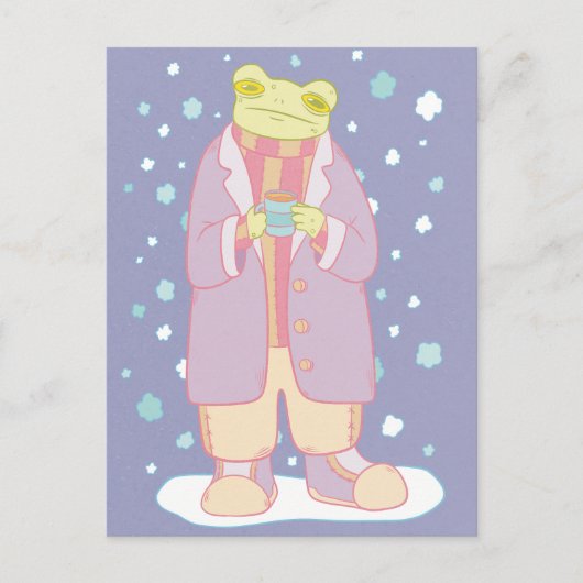 Gezegende Winter Kikker Briefkaart (Voorkant)