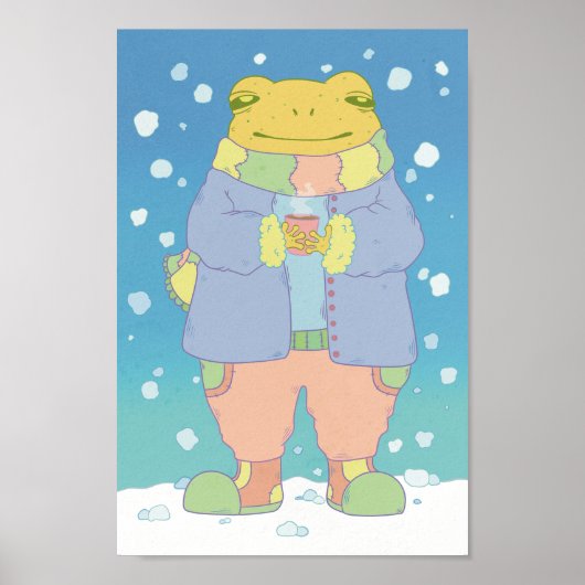 Gezegende Winter Kikker Poster (Voorkant)