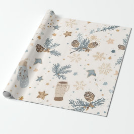 Gezegende Wintermagie | Elegant Minimalistische Wi Cadeaupapier