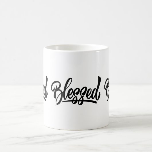 Gezegende witte koffie mok (Center)