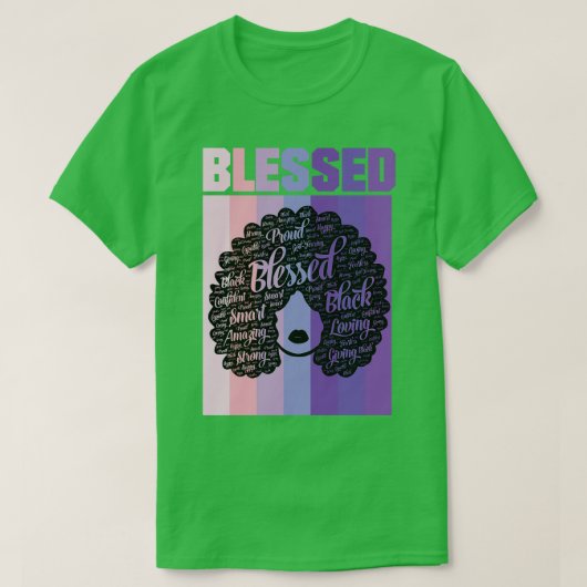 Gezegende woorden in Afro Christelijk T-shirt (Design voorkant)