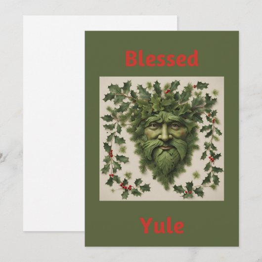 Gezegende Yule Blank Flat Vakantie Kaart (Voorkant / Achterkant)