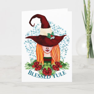 Gezegende Yule Koude Winter Zonnewende Blijde Heks Feestdagen Kaart