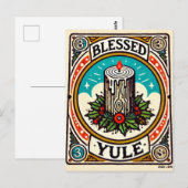Gezegende Yule Pagan Yuletide Vakantie Yule log ha Briefkaart (Voorkant / Achterkant)