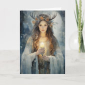 Gezegende Yule Winter Solstice Hogepriesteres 2 Feestdagen Kaart (Voorkant)