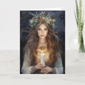 Gezegende Yule Winter Solstice Hogepriesteres 3 Feestdagen Kaart (Voorkant)