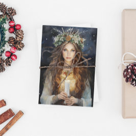 Gezegende Yule Winter Solstice Hogepriesteres 3 Feestdagen Kaart