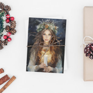 Gezegende Yule Winter Solstice Hogepriesteres 3 Feestdagen Kaart