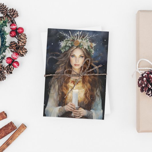 Gezegende Yule Winter Solstice Hogepriesteres 3 Feestdagen Kaart