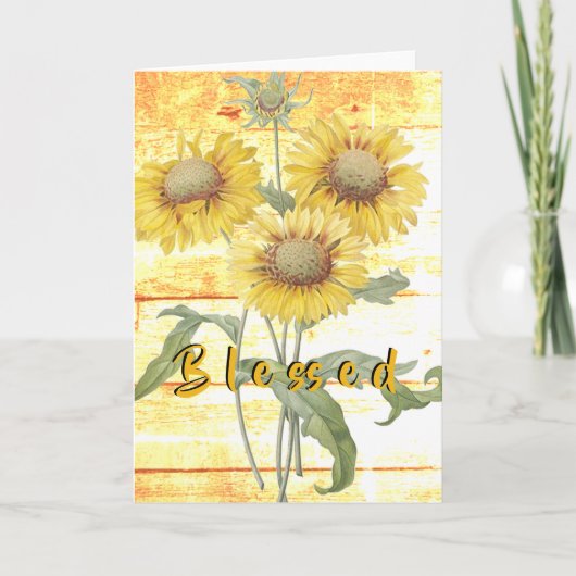 Gezegende zonnebloemen kaart (Voorkant)