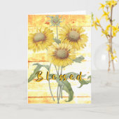 Gezegende zonnebloemen kaart (Gele Bloem)