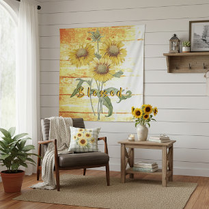 Gezegende zonnebloemen wandkleed