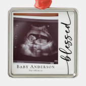 Gezegende zwangerschapsscan Fotoherinnering Metalen Ornament (Voorkant)