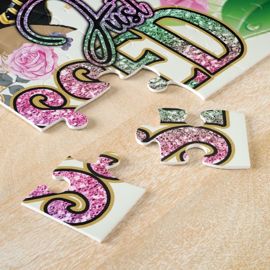 Gezegende zwarte melanine vrouw Sista Love God Legpuzzel (Zijkant)