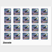 GezegendeSamhainKat Vierkante Sticker (Vel)