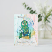 Gezegenmakreel Pisces Whimsical Girl Symbolische F Briefkaart (Staand voorkant)