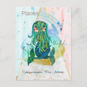 Gezegenmakreel Pisces Whimsical Girl Symbolische F Briefkaart (Voorkant)