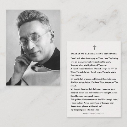 Gezegste Sint Titus Brandsma katholieke Prayer Pri Plaatskaartje (Voorkant / Achterkant)